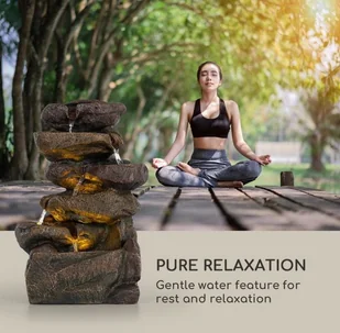 Blumfeldt Savona, fontanna solarna, 2,8 W, tworzywo Polyresin, 5-godzinny czas pracy akumulatora, oświetlenie LED, imitacja kamienia LEU13-Savona - Fontanny ogrodowe - miniaturka - grafika 4