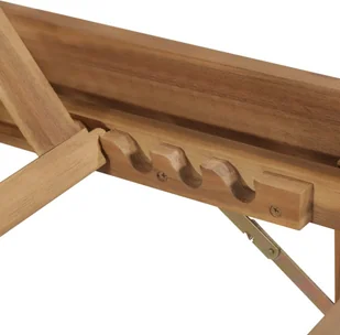 vidaXL Składany leżak z poduszką lite drewno akacjowe 3064164 - Leżaki ogrodowe - miniaturka - grafika 9