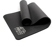 Maty do ćwiczeń - Phoenix Fitness Phoenix Fitness RY1068 mata do ćwiczeń NBR fitness do jogi - dwustronna antypoślizgowa mata podłogowa o wysokiej gęstości, 185 x 61 cm - grubość 15 mm, pasek do noszenia, czarna - miniaturka - grafika 1