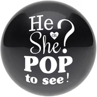 Baby shower i roczek - AMSCAN Balon olbrzym 60 cm średnicy - czarny z nadrukiem He or She$179 9905277 - miniaturka - grafika 1