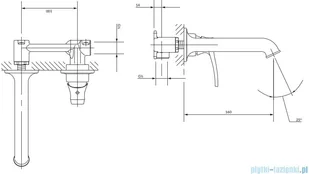 Omnires Art Deco bateria podtynkowa umywalkowa brąz antyczny AD5115BR - Baterie podtynkowe - miniaturka - grafika 2