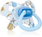 Smoczki uspokajające - Nuby Smoczek uspokajający, silikonowy, 0-6m, Niebieski - miniaturka - grafika 1