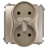 Gniazdka elektryczne - Kontakt Simon Gniazdo ścienne Basic Podwójne z/u (moduł) BMGZ2M.01/29 satynowy - miniaturka - grafika 1