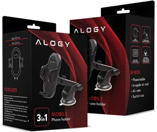 Alogy Uchwyt samochodowy 3w1 Alogy na szybę do kratki na deskę rozdzielczą Czarny 10224X1 - Uchwyty samochodowe do telefonów Alogy Uchwyt samochodowy 3w1 Alogy na szybę do kratki na deskę rozdzielczą Czarny 10224X1 - Uchwyty samochodowe do telefonów - miniaturka - grafika 16