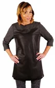 Bluzki damskie - Kreator studio mody Tunika z ekoskórką, rękaw 3/4, rozmiar 44 - miniaturka - grafika 1