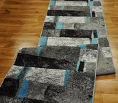 Dywany - CHODNIK DYWANOWY JAWA 70cm SZARY/NIEBIESKI JAKOŚĆ - miniaturka - grafika 1