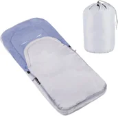 Śpiworki dla dzieci - Śpiworek do wózka 4w1, śpiwór do sanek, gondoli z torbą 90 cm szaro-niebieski SB0036 - miniaturka - grafika 1