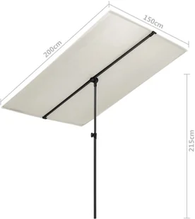 vidaXL Parasol ogrodowy na słupku aluminiowym 2x1,5 m piaskowy 47337 - Parasole ogrodowe - miniaturka - grafika 8