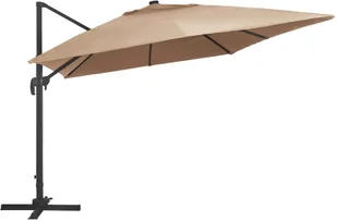 vidaXL Parasol z LED i aluminiowym słupkiem, 400x300 cm, taupe vidaXL - Parasole ogrodowe - miniaturka - grafika 6