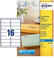 Dodatki do drukarek i skanerów - Avery J8562 25 etykiety adresowe 16 Pro arkuszy 99,1 X 33,9 MM 400 sztuk przezroczysty J8562-25 - miniaturka - grafika 1