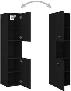 VidaXL Lumarko Zestaw mebli łazienkowych, czarny, płyta wiórowa! 3071694 VidaXL - Meble łazienkowe - miniaturka - grafika 6