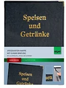 Wyposażenie lokali gastronomicznych - Sigel kart potraw-binder z złoty-tłoczeniem i guma-wiązanie, czarny SM101 - miniaturka - grafika 1