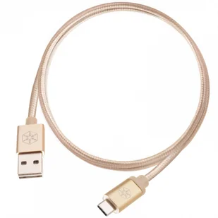SilverStone SST-cpu04g-1000 Reversible USB-A do kabla USB typu C, 1 m, płaszcz z nylonu oplot i aluminiowa obudowa złota 52029 - Kable USB - miniaturka - grafika 2