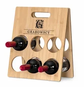 Stojaki na wino - Murrano Drewniany stojak na wino z nadrukiem na prezent dla pary na ślub SDW-028 - miniaturka - grafika 1