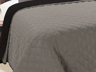 Euromat Dwustronna Narzuta Vigo II Czarny Grafit 013 170x210 / 200x220 13361 - Narzuty - miniaturka - grafika 2