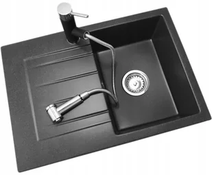 Kuchinox Zlewozmywak Granitowy Cały Czarny Szary + Syfon - Zlewozmywaki - miniaturka - grafika 11