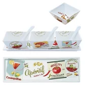 Tace i patery - Nuova Cer Easy life r2s PORCELANOWY ZESTAW: 3 MISECZKI NA PRZEKĄSKI I SOSY - Vintage Aperitif - miniaturka - grafika 1