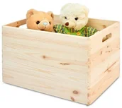 Pudła i pojemniki do przechowywania - Skrzynia sosnowa 39,5 x 29,5 x 23 cm POZ-2405-0 - miniaturka - grafika 1