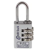Kłódki - Burg Wächter Burg-Wächter skrzynka na zwykłym papierze (zamek szyfrowy, grubość 3,2 MM na deskę do prasowania, 3 zahlenrollen, Combi 90 20 SB chromowym Combi 90 20 CHROMO SB - miniaturka - grafika 1