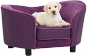 Legowiska dla psów - Vidaxl Lumarko Sofa dla psa, burgundowa, 69x49x40 cm, plusz i sztuczna skóra! 171035 - miniaturka - grafika 1