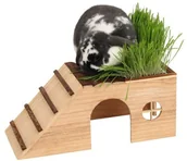 Akcesoria dla gryzoni - Kerbl 82746 domek Nager Nature 47 x 22 x 20 cm z rampą i zintegrowaną wyściółka miejsca - miniaturka - grafika 1