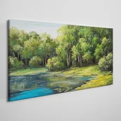 Obrazy i zdjęcia - PL Coloray Obraz Canvas las jezioro krzewy przyroda 120x60cm - miniaturka - grafika 1