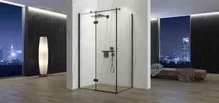 Atrium prostokątna 120x110 Catania Nero UP0312 B+US110 B - Kabiny prysznicowe - miniaturka - grafika 3