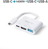 Adaptery i przejściówki - Purelink IS270 Premium adapter USB-C na HDMI USB-C USB-A 0,10m biały) IS270 - miniaturka - grafika 1