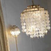 Lampy sufitowe - EULUNA Lampa wisząca Ruben z kloszem z masy perłowej - miniaturka - grafika 1