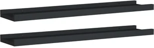 vidaXL vidaXL Półki ścienne na zdjęcia, 2 szt., czarne, 60x9x3 cm, MDF - Półki do salonu - miniaturka - grafika 3