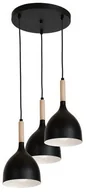 Lampy sufitowe - Luminex Noak wood 1192 lampa wisząca zwis 3x60W E27 czarny / brązowy - miniaturka - grafika 1
