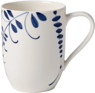 Villeroy & Boch vieux Luxembourg brindille kubek do kawy, naczynia z wysokiej jakości Premium w kolorze niebieskim, 370 ML kubek z uchwytem, porcelana, biała, 10 x 10 x 8 cm 10-4207-9651 - Kubki - miniaturka - grafika 2