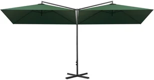 vidaXL Podwójny parasol na stalowym słupku, zielony, 600x300 cm vidaXL - Parasole ogrodowe - miniaturka - grafika 5