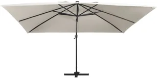 vidaXL Parasol z LED i aluminiowym słupkiem, 400x300 cm, piaskowy vidaXL - Parasole ogrodowe - miniaturka - grafika 11