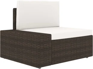 vidaXL Sofa modułowa 2-osobowa, rattan PE, brązowa - Sofy ogrodowe - miniaturka - grafika 14