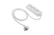 Przedłużacze i rozgałęźniki - GTV Przedłużacz 3 gniazdowy biały o długości 1,5m AE-PF3G1M-00 - miniaturka - grafika 1