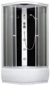 Kabiny z hydromasażem - Armazi Apollo 90x90 profil chrom szkło transparentne + brodzik QA-018 90 - miniaturka - grafika 1