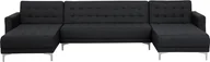 Narożniki - Beliani Narożnik rozkładany 5-osobowy grafitowy ABERDEEN 112970 - miniaturka - grafika 1