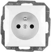 Gniazdka elektryczne - Abex Gniazdo Perła 2P+Z białe - miniaturka - grafika 1