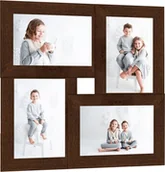 Ramki na zdjęcia - NA Ramka vidaXL Ramka 4 zdjęcia 13x18 cm ciemnobrązowa MDF 332771 - miniaturka - grafika 1