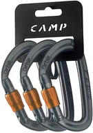 Sprzęt wspinaczkowy - Camp Orbit Lock Karabinek 3 szt., gun metal 2021 Karabinki zakręcane 293002 - miniaturka - grafika 1