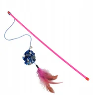 Zabawki dla kotów - Zabawka Dla Kota Wędka Zielone Piórko 40 cm - miniaturka - grafika 1