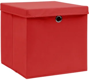 vidaXL vidaXL Pudełka z pokrywami, 4 szt., 28x28x28 cm, czerwone - Pudła i pojemniki do przechowywania - miniaturka - grafika 2