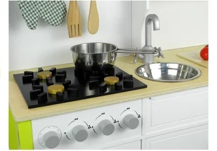 Import LEANToys Drewniana Kuchnia Dla Dzieci Zielono Biała 2634 - Zabawki AGD - miniaturka - grafika 6