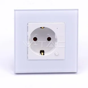 v-tac Gniazdo Szklane WiFi V-TAC Białe Amazon Alexa, Google Home, Nest VT-5134 - Systemy inteligentnych domów - miniaturka - grafika 2