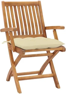 vidaXL Składane krzesła ogrodowe z poduszkami, 4 szt., drewno tekowe! 3072740 - Fotele i krzesła ogrodowe - miniaturka - grafika 2