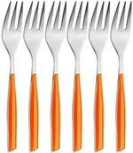 Widelce - Bugatti Glamour patsadzoglu  akryl żywica nitrylowej SAN firmy 021 °F17, 6 widelczyków do ciasta, 6 sztuki), stal, 16 x 20 x 3 cm, pomarańczowy GLOU-021F17/6 - miniaturka - grafika 1