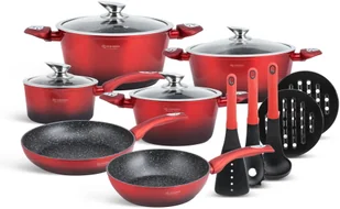 Edenberg Zestaw garnków marmurowych z rondlem, patelniami i przyborami kuchennymi EB-5619 - Zestawy garnków i patelni - miniaturka - grafika 2