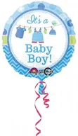 Baby shower i roczek - Amscan Balon foliowy na Baby Shower - chłopiec BFOL/9103-A - miniaturka - grafika 1