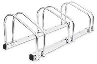 Akcesoria rowerowe - Relaxdays stojak na 3 rowery, montaż w podłożu i na ścianie, wymiary: ok. wys. 26 x szer. 73 x gł. 32 cm, srebrny 10017694 - miniaturka - grafika 1